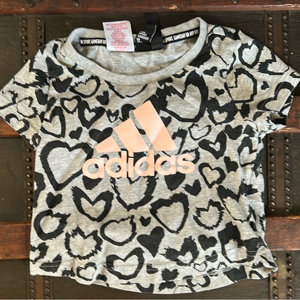 Adidas Kids Heart Print T-Shirt